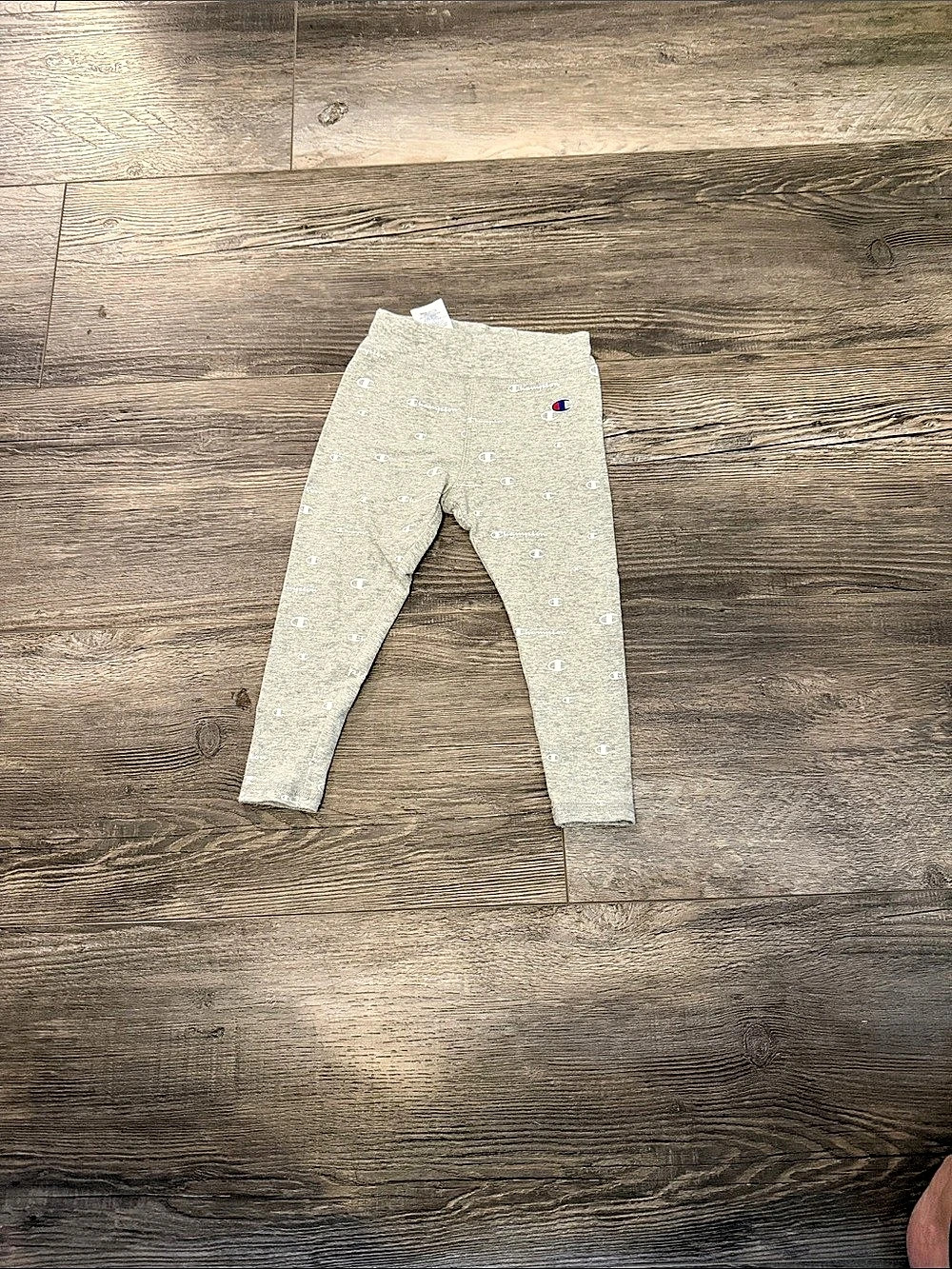 Champion Toddler Girls Allover Script Logo Leggings Gray & White 2T